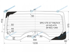 SPG-V70-07 RWHX Стекло заднее с обогревом MITSUBISHI PAJERO 35D 06-