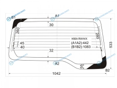 H56A RWHX Стекло заднее с обогревом MITSUBISHI PAJERO MINI&JUNIOR 94-98