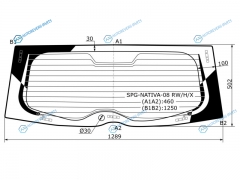 SPG-NATIVA-08 RWHX Стекло заднее с обогревом MITSUBISHI PAJERO SPORT 08-15