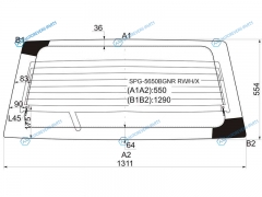 SPG-5650BGNR RWHX Стекло заднее с обогревом MITSUBISHI PAJERO SPORT 96-08