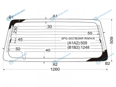 SPG-5637BGNR RWHX Стекло заднее с обогревом MITSUBISHI PAJEROMONTERO 35D 91-99