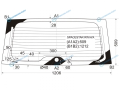 SPACESTAR RWHX Стекло заднее с обогревом MITSUBISHI MPV 98-05