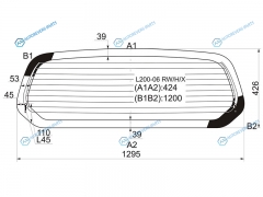 L200-06 RWHX Стекло заднее с обогревом MITSUBISHI TRITONL200 24D 06-15