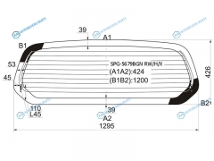 SPG-5679BGN RWHX Стекло заднее с обогревом MITSUBISHI TRITONL200 24D 06-15