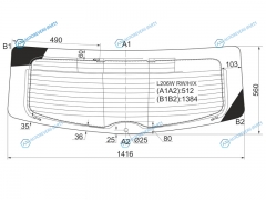 L206W RWHX Стекло заднее с обогревом MPV LY 06-16