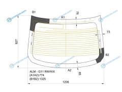 ALM-G11 RWHX Стекло заднее с обогревом NISSAN ALMERA B17 4D SED 12-