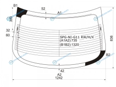SPG-NI-G11 RWHX Стекло заднее с обогревом NISSAN ALMERA 12-18 BLUEBIRD SYLPHY 05-12