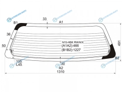 N15-HBK RWHX Стекло заднее с обогревом NISSAN ALMERAPULSAR 35D 95-99