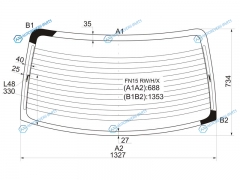 FN15 RWHX Стекло заднее с обогревом NISSAN ALMERASUNNYPULSAR 4D 95-99