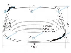 U13 RWHX Стекло заднее с обогревом NISSAN BLUEBIRD 4D SED 91-95