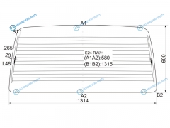 E24 RWH Стекло заднее с обогревом NISSAN CARAVANURVAN E24 86-01
