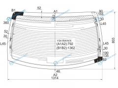 Y34 RWHX Стекло заднее с обогревом NISSAN CEDRICGLORIA 99-04