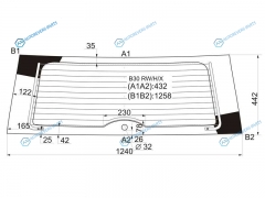 B30 RWHX Стекло заднее с обогревом NISSAN LAFESTA 04-12