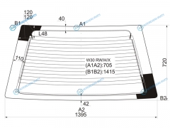W30 RWHX Стекло заднее с обогревом NISSAN LARGO 93-99