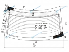 FB21934 RWHX Стекло заднее с обогревом NISSAN MAXIMA (USA) 04-08