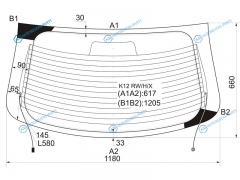 K12 RWHX Стекло заднее с обогревом NISSAN MICRAMARCH 35D 02-10