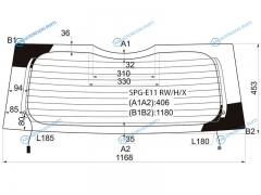 SPG-E11 RWHX Стекло заднее с обогревом NISSAN NOTE 05-13