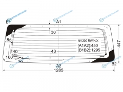 NV200 RWHX Стекло заднее с обогревом NISSAN VANETTE 09- MITSUBISHI D:3 11-