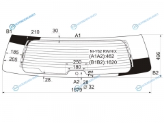 NI-Y62 RWHX Стекло заднее с обогревом NISSAN PATROL 10-