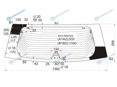 M12 RWHX Стекло заднее с обогревом NISSAN PRAIRIELIBERTY 98-05