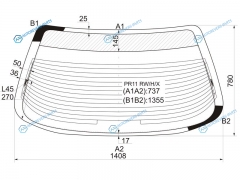 PR11 RWHX Стекло заднее с обогревом NISSAN PRESEA 95-99