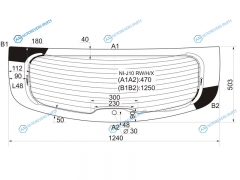 NI-J10 RWHX Стекло заднее с обогревом NISSAN QASHQAI 06-14