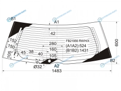 FB21956 RWHX Стекло заднее с обогревом NISSAN QUEST MINI VAN 04-09