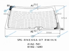 SPG-RNESSA-97 RWHX Стекло заднее с обогревом NISSAN RNESSA 97-01