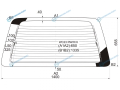 WC23 RWHX Стекло заднее с обогревом NISSAN SERENA 91-99