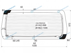 C24 RWHX Стекло заднее с обогревом NISSAN SERENA 99-03