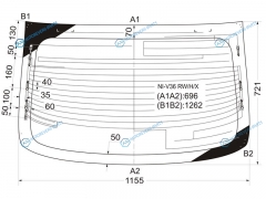 NI-V36 RWHX Стекло заднее с обогревом NISSAN SKYLINE 06-14INFINITI G3537 07-13