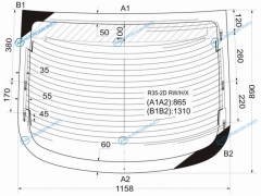 R35-2D RWHX Стекло заднее с обогревом NISSAN SKYLINEINFINITI G3537 2D CPE 01-07