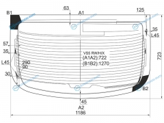 VS5 RWHX Стекло заднее с обогревом NISSAN SKYLINEINFINITI G3537 4D 01-07