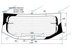 SPG-6087BGN RWHX Стекло заднее с обогревом NISSAN TERRANO 14-
