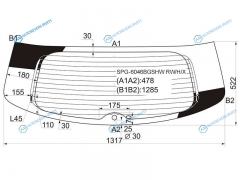 SPG-6046BGSHW RWHX Стекло заднее с обогревом NISSAN TIIDA 5D HBK 04-14