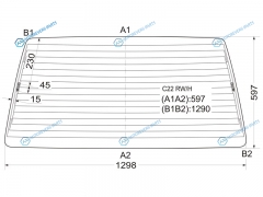 C22 RWH Стекло заднее с обогревом NISSAN VANETTE LARGO 87-92