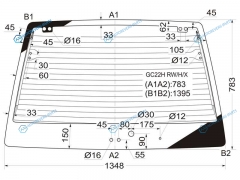 GC22H RWHX Стекло заднее с обогревом NISSAN VANETTE LARGO 87-92