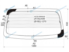 KC22 RWHX Стекло заднее с обогревом NISSAN VANETTE SK2MAZDA BONGO VAN 99-MITSUBISHI DELICA 99-11
