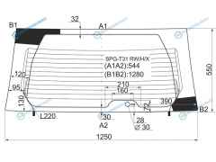 SPG-T31 RWHX Стекло заднее с обогревом NISSAN X-TRAIL 07-14