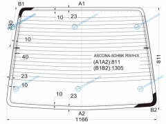 ASCONA-5DHBK RWHX Стекло заднее с обогревом OPEL ASCONA 5D HBK 81-88