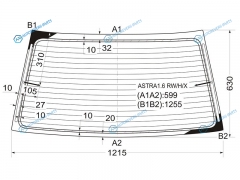 ASTRA1.6 RWHX Стекло заднее с обогревом OPEL ASTRA 4D SED 91-98