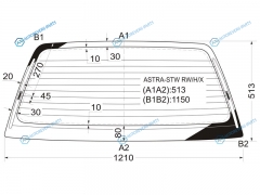 ASTRA-STW RWHX Стекло заднее с обогревом OPEL ASTRA 5D WGN 91-98