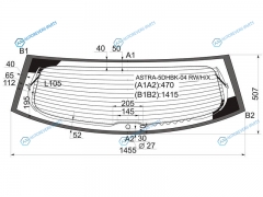 ASTRA-5DHBK-04 RWHX Стекло заднее с обогревом OPEL ASTRA H 5D HBK 04-14