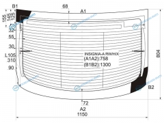 INSIGNIA-A RWHX Стекло заднее с обогревом OPEL INSIGNIA 4D SED 08-16