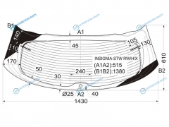INSIGNIA-STW RWHX Стекло заднее с обогревом OPEL INSIGNIA 5D WGN 08-16