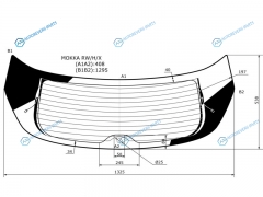 MOKKA RWHX Стекло заднее с обогревом OPEL 12-