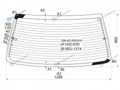 306-4D RWHX Стекло заднее с обогревом PEUGEOT 306 4D SED 97-02
