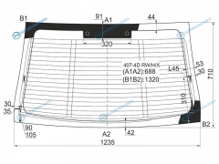 407-4D RWHX Стекло заднее с обогревом PEUGEOT 407 4D SED 04-11