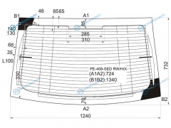 PE-408-SED RWHX Стекло заднее с обогревом PEUGEOT 408 4D SED 11-