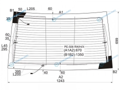 PE-508 RWHX Стекло заднее с обогревом PEUGEOT 508 45D SED 10-18